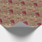 Kleine rode knoppen op de deur cadeaupapier (Hoek)