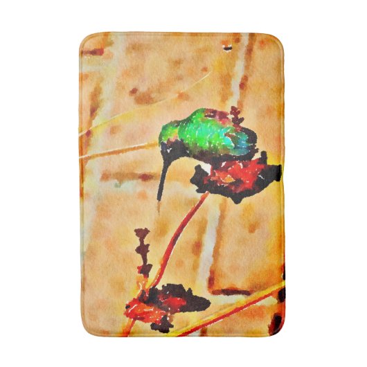 Kleine rode kolibrie badmat (Voorkant Verticaal)