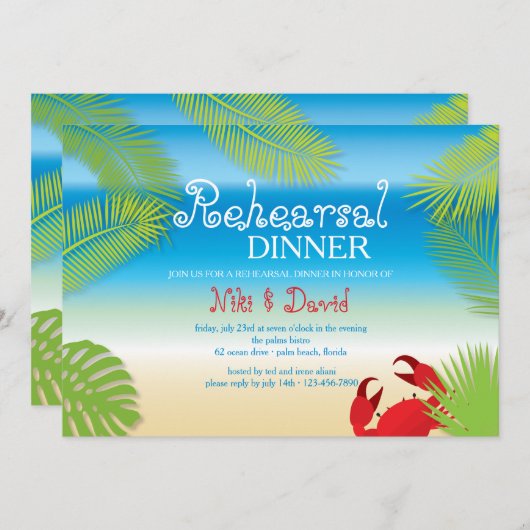 Kleine rode krab uitnodiging (Voorkant / Achterkant)