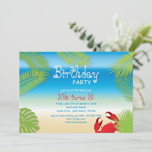 Kleine rode krab uitnodiging (Staand voorkant)