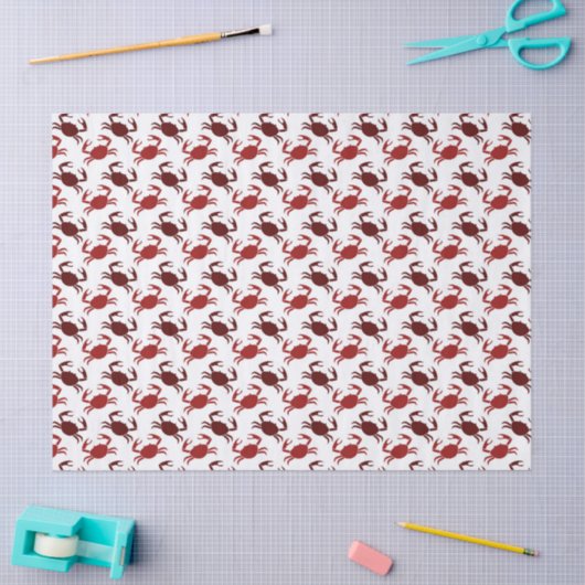 Kleine rode krabben op witte ontkoppeling tissuepapier (Craft)