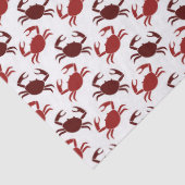 Kleine rode krabben op witte ontkoppeling tissuepapier (Detail)