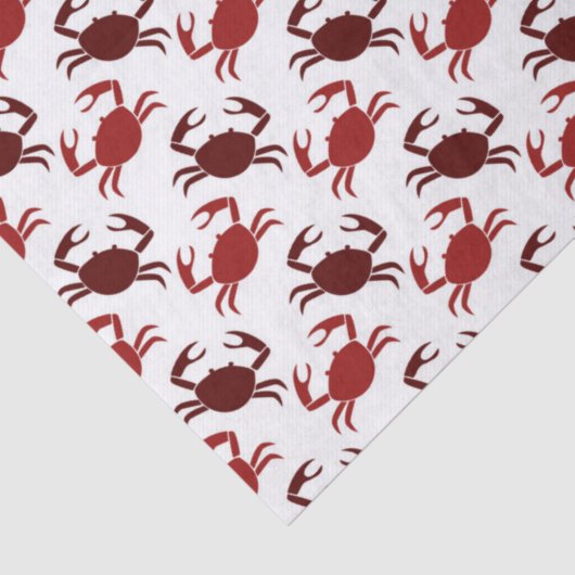 Kleine rode krabben op witte ontkoppeling tissuepapier (Detail)