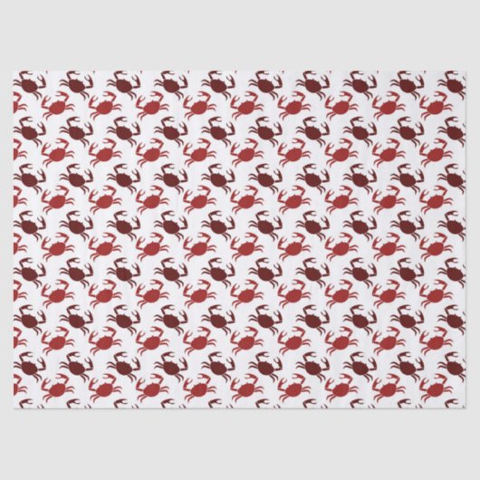 Kleine rode krabben op witte ontkoppeling tissuepapier (Voorkant)