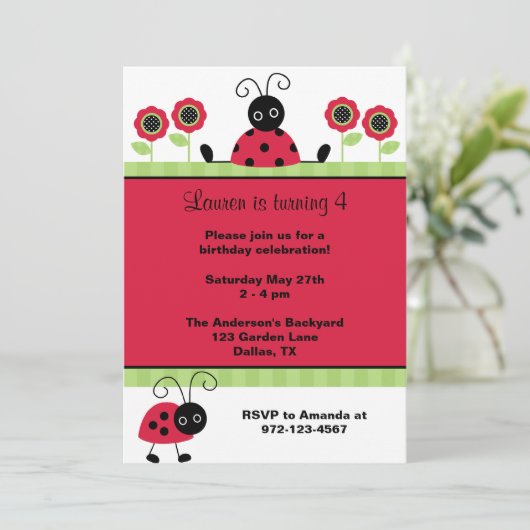 Kleine rode ladybugs kaart (Staand voorkant)