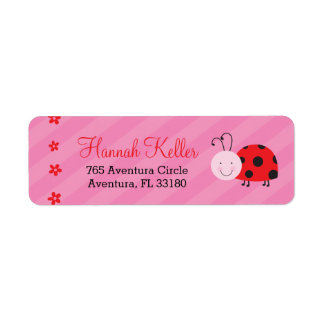Kleine rode lieveheersbeestje gepersonaliseerde Ad Etiket