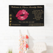 Kleine rode lippen welkom spandoek (Insitu)