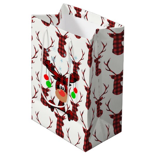 Kleine Rode Mans Medium Cadeauzakje (Voorkant Gekanteld)