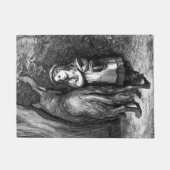 Kleine rode mantel ontmoet oude vader wolf deurmat (Voorkant)