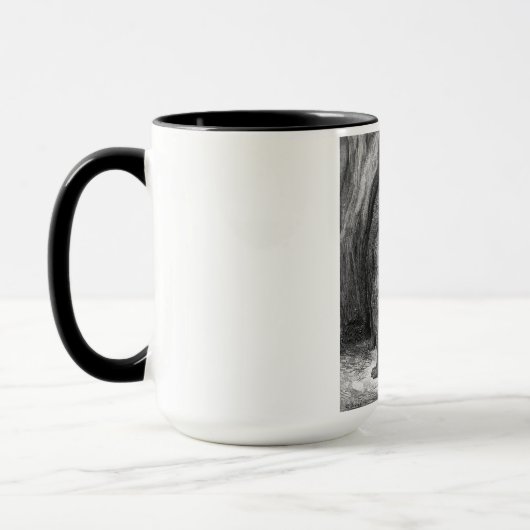 Kleine rode mantel ontmoet oude vader wolf mok (Links)