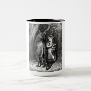 Kleine rode mantel ontmoet oude vader wolf mok