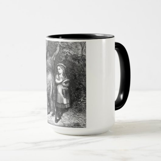 Kleine rode mantel ontmoet oude vader wolf mok (Voorkant rechts)