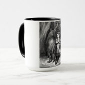 Kleine rode mantel ontmoet oude vader wolf mok (Voorkant links)