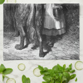 Kleine rode mantel ontmoet oude vader wolf theedoek (Gevouwen)