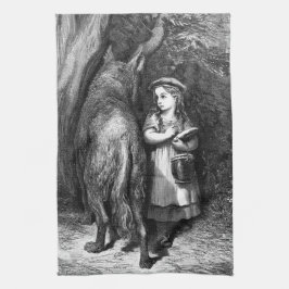 Kleine rode mantel ontmoet oude vader wolf theedoek