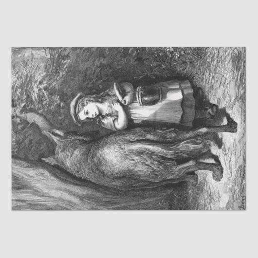 Kleine rode mantel ontmoet oude vader wolf tissuepapier (Voorkant)