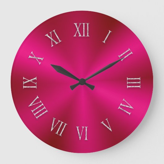 Kleine Rode metalen klok met Romeinse cijfers (Voorkant)