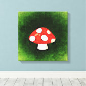 Kleine rode paddenstoel canvas afdruk (Insitu (Houten vloer))