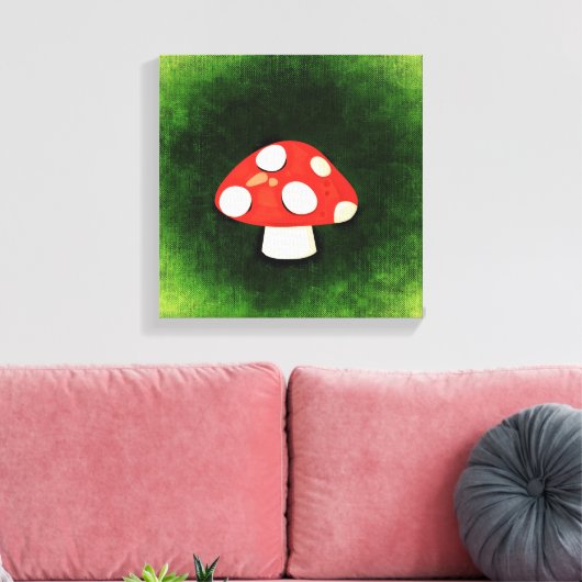 Kleine rode paddenstoel canvas afdruk (Insitu (Woonkamer))