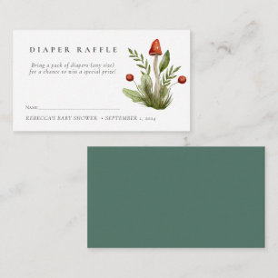 Kleine rode paddenstoel dunne Raffle Informatiekaartje