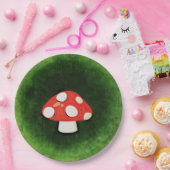 Kleine rode paddenstoel papieren bordje (Feest)