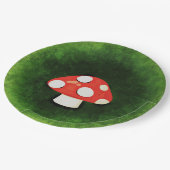 Kleine rode paddenstoel papieren bordje (Gekanteld)