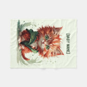 Kleine rode pluizige kitten gepersonaliseerd fleece deken (Voorkant (Horizontaal))