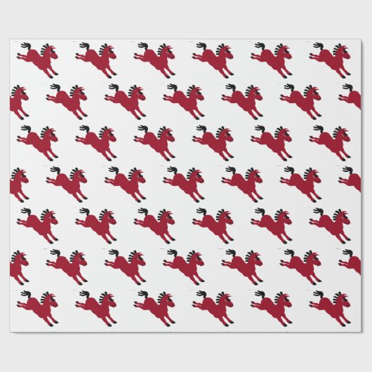 Kleine rode pony galoping cadeaupapier (Vlak)