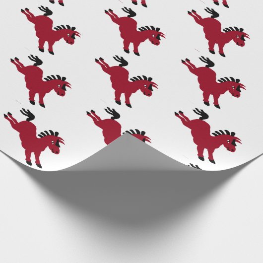 Kleine rode pony galoping cadeaupapier (Hoek)