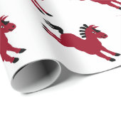 Kleine rode pony galoping cadeaupapier (Rol Hoek)