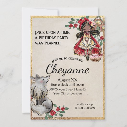 Kleine rode rijkap met zwart haar kaart (Voorkant)