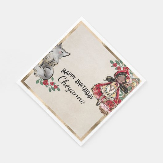 Kleine rode rijkap met zwart haar servet (Hoek)