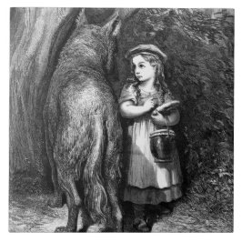 Kleine rode rijkap ontmoet de grote slechte wolf tegeltje