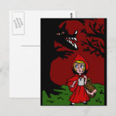 Kleine rode rijnkap in het bos briefkaart (Voorkant / Achterkant)