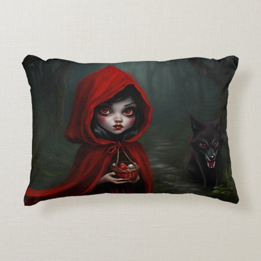 Kleine rode rijpingslappen accent kussen (Voorkant)