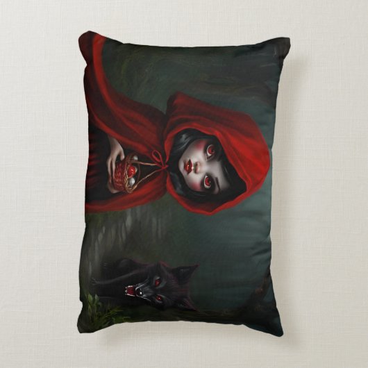 Kleine rode rijpingslappen accent kussen (Achterkant (Verticaal))