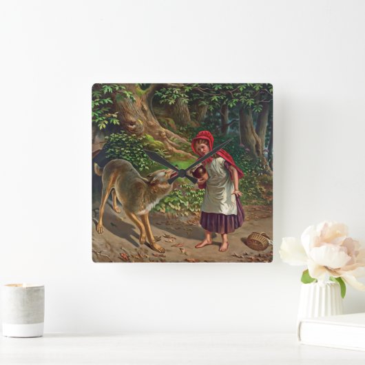 Kleine rode rijpingslappen vierkante klok (Huis)