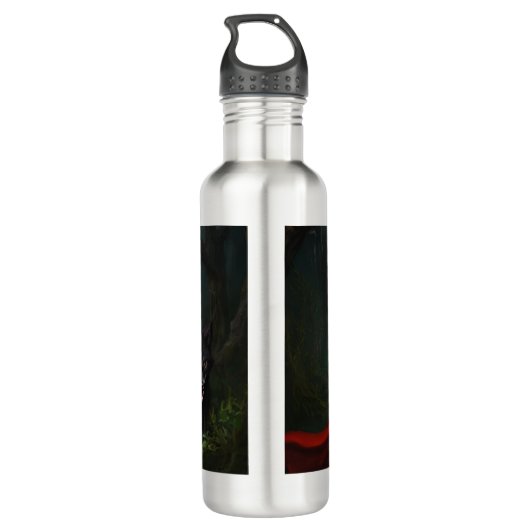 Kleine rode rijpingslappen waterfles  (Achterkant)