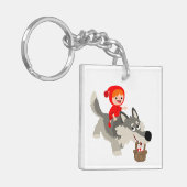 Kleine rode rondhood en de wolf acryl Sleutelhange Sleutelhanger (Voorkant Links)