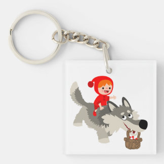 Kleine rode rondhood en de wolf acryl Sleutelhange Sleutelhanger