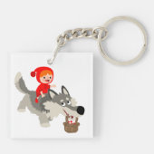 Kleine rode rondhood en de wolf acryl Sleutelhange Sleutelhanger (Achterkant)