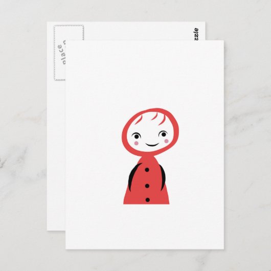 Kleine rode roodhars briefkaart (Voorkant / Achterkant)