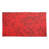 Kleine Rode Rozen Elegante Bloemen Koning Maat Kussensloop (Achterkant)