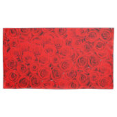 Kleine Rode Rozen Elegante Bloemen Koning Maat Kussensloop (Voorkant)
