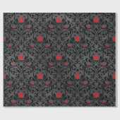 Kleine rode rozen en zwarte rozen cadeaupapier (Vlak)