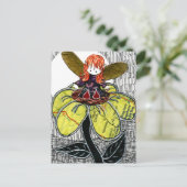 Kleine Rode schoenen Zacht op een ventilator Briefkaart (Staand voorkant)