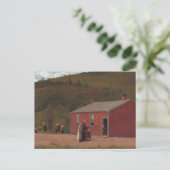 Kleine rode schoolcabine van Winslow Homer Briefkaart (Staand voorkant)