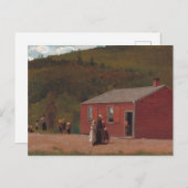 Kleine rode schoolcabine van Winslow Homer Briefkaart (Voorkant / Achterkant)