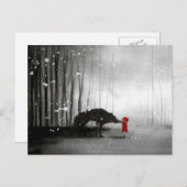 Kleine rode slede ~ De eerste aanraking Briefkaart (Voorkant / Achterkant)