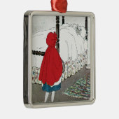 Kleine rode sleedhood: wat grutten die je hebt! metalen ornament (Rechts)